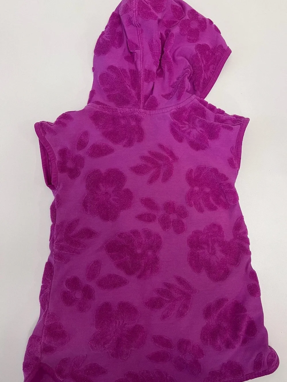 Cat & Jack Girls' Hooded Terry Swim Cover up in Bright Magenta